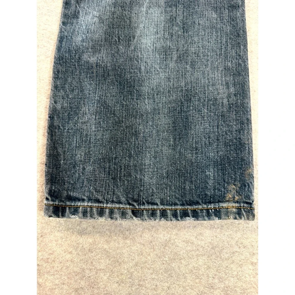 Levi's 501 Original Jeans Mens 36x32 Blue Denim Grunge Button Fly Straight Leg